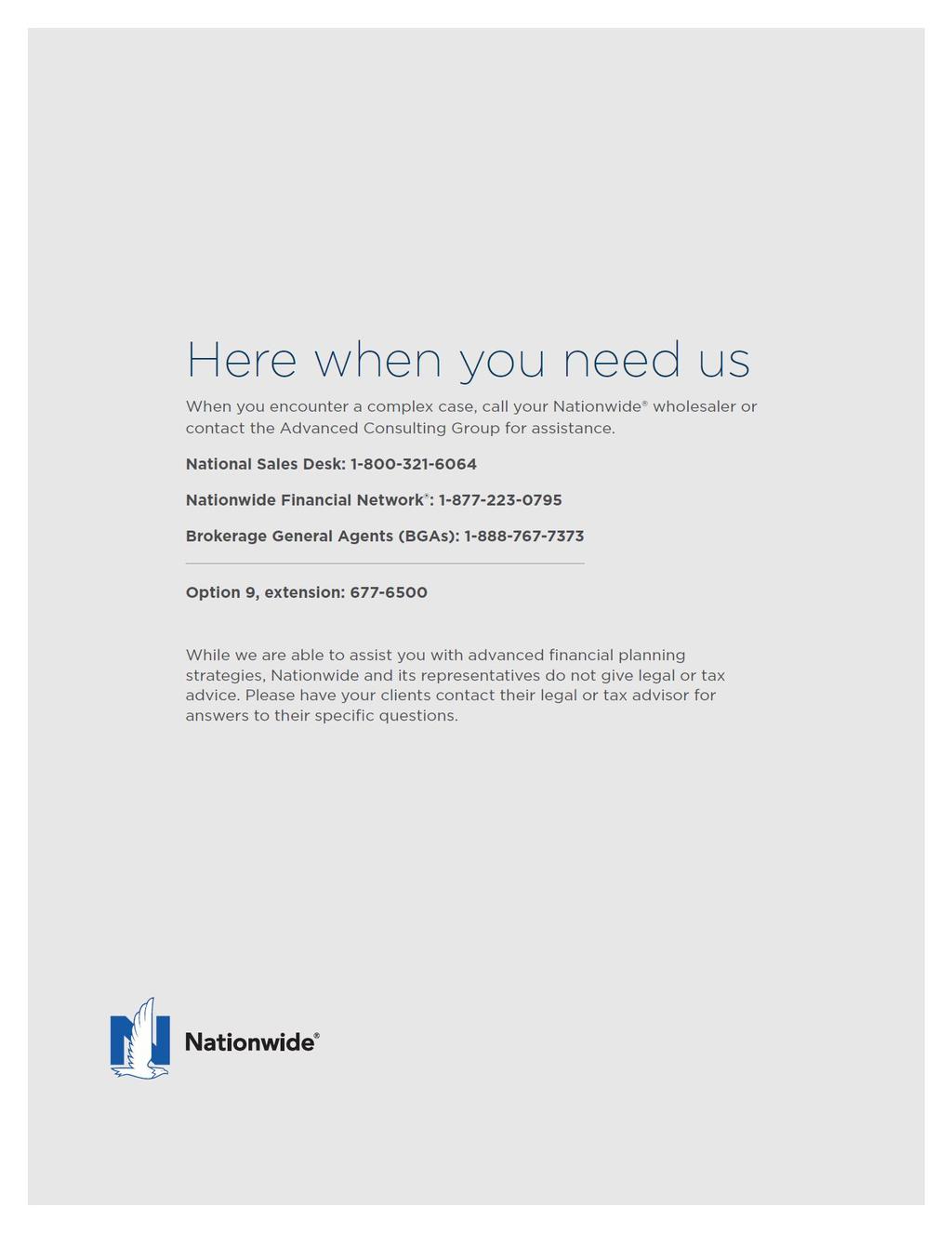 Nationwide, the Nationwide N and Eagle, Nationwide is on your side and Nationwide Financial Network are