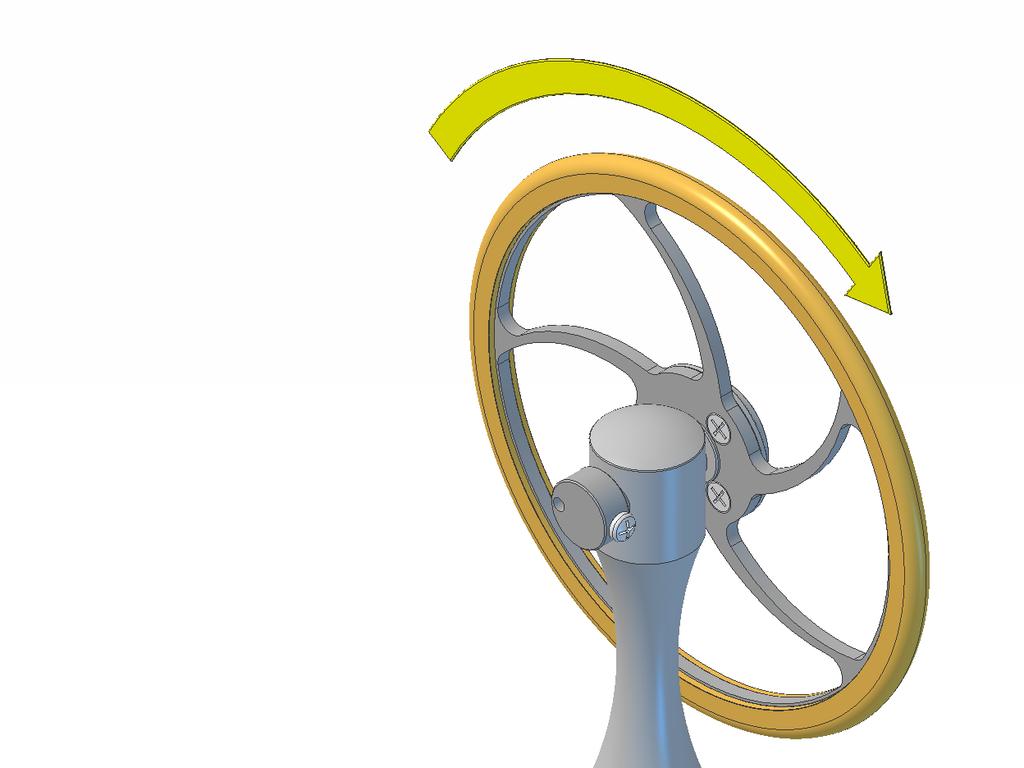 Give the flywheel a sharp spin; it should keep spinning for several minutes.