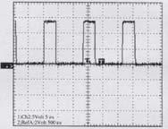 around 12.1V, and the switching ower suly load adatability is strong. IV. CONCLUSION c. Outut wave at 25Ω d.