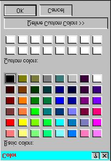 4.2.5.4.4. Background colors Both the receive text window and transmit text window's background color can be selected using the following dialog box.