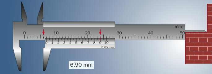 It allows us to measure lengths with a sensitivity of up to 0.05 mm.