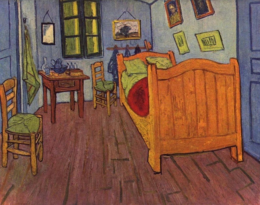 In 1888 he painted the first version of his bedroom at Arles, but some time