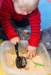 Play in it just like you would sand! This sensory activity can get messy, take it outside if possible, or place it inside another larger tub.