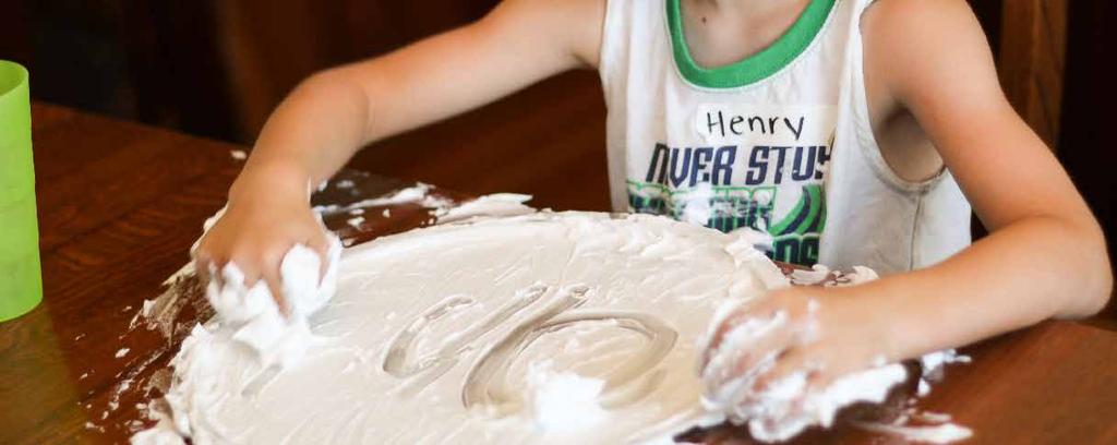 Shaving Cream Numbers baking sheet or tray shaving cream Squirt a large amount of shaving cream on a tray or baking sheet.
