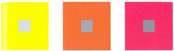 Simultaneous Contrast - Each of six color squares contains a