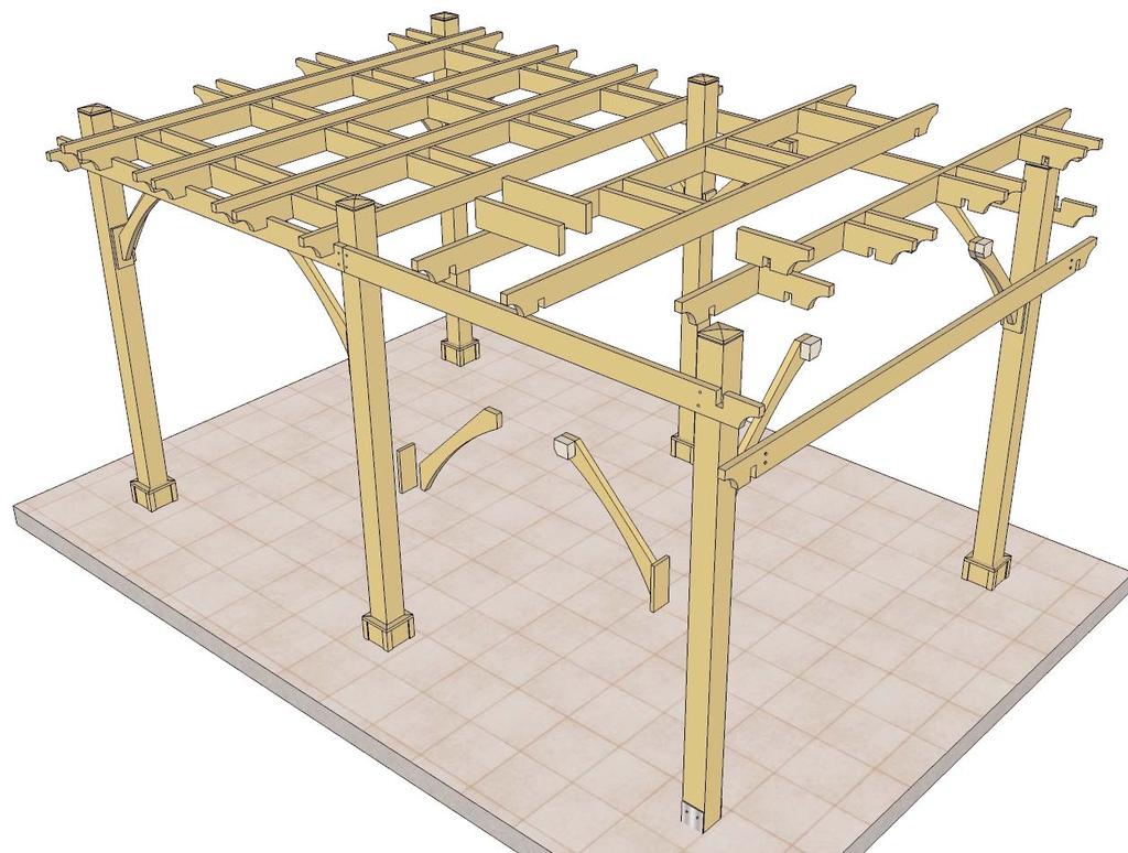 10X16 BREEZE PERGOLA 6 LADDER SECTIONS D F D E D B C A G 87 3/4 Inside Post to Post I H 192 OUTSIDE POST TO POST 96 Outside Post to Center of Center Post A 109 Inside Post to Post 120 OUTSIDE POST TO