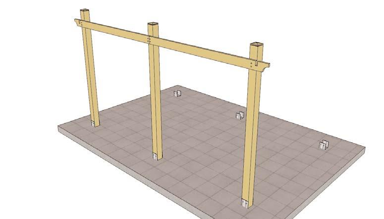 place. 2. Lift up a completed Post/Girder Section slowly and carefully.