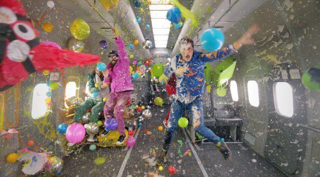 The Grammy award-winning band OK Go filmed their music video for their 2014 song "Upside Down & Inside Out" over the course of several hundred brief periods of weightlessness during 21 flights aboard