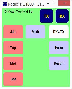 Clicking on the Mid button will select that antenna also: Pressing the ALL button or pressing the Bot button will cause all three antennas to be selected: If a single antenna from the stack is