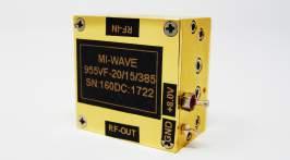 955 Series High Power Amplifiers Mi-Wave s 955 Series microwave and millimeter wave amplifiers offer a wide variety of frequency ranges, bandwidths, gain and power outputs.
