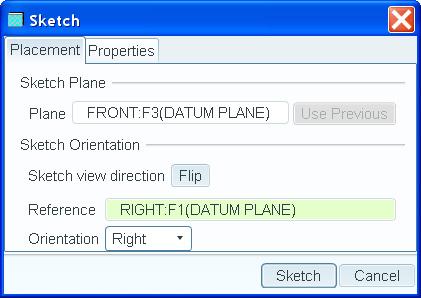 Since was selected, the default datum planes and the default coordinate system are displayed in the graphics window and in the Model Tree.