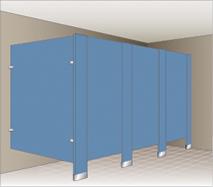 An anodized aluminum antigrip headrail secures partitions firmly to the walls. Floor Anchored Provides unobstructed floor area for a clean look and economical maintenance.
