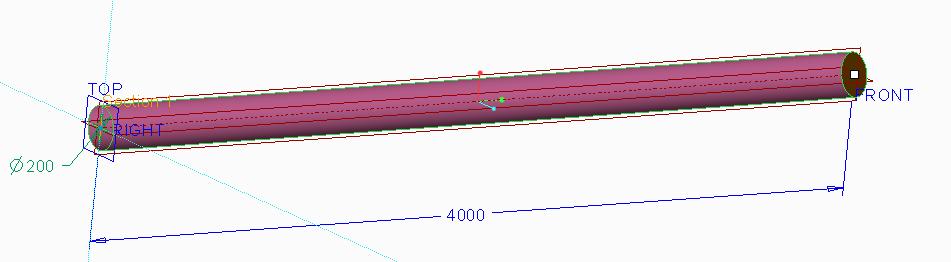 First Features Base pillar Using Extrude ( ), select TOP datum plane and create a Ø200 mm Circle (,