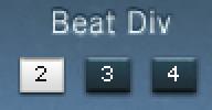 The Beats selector allows you to choose 3 or 4 beats in the bar for a 3/4 or 4/4 time signature.