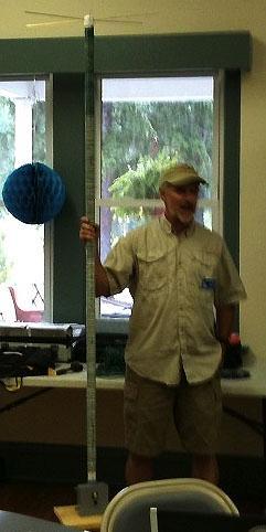 Danny took a few moments to show us an 80-meter helical vertical that he had home-brewed. It is a neat looking antenna.