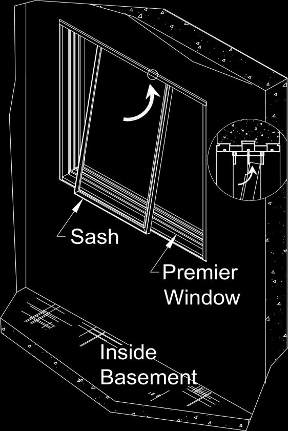 Pull the screen gently onto the exterior bottom sash track surface and release the pull pins. Ensure the screen is secure in place.