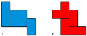 31. Which one of the following sets of three shapes cannot be rearranged into a square?