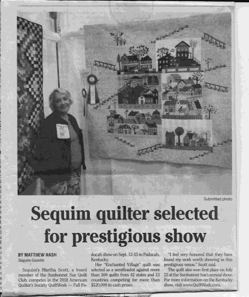 I'm so proud to have been accepted to show my quilt in the AQS Quilt Week in Paducah. My granddaughter Sage and I will be attending the show in September. Martha Library News Happy September!