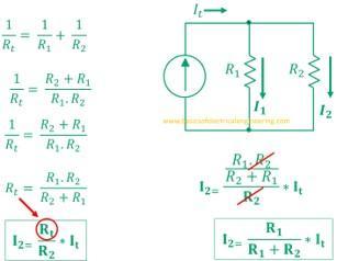 : Resistors in parallel divide up the current.
