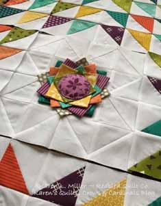 Once the modern flower is complete you'll want to sew the half square triangles into rows,