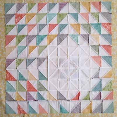 Woohoo! The Chevron Shuffle modern mini quilt flimsy is now complete.
