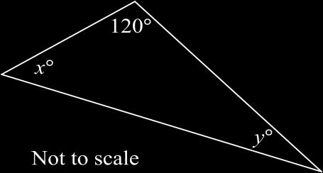 What are the possible values for x and y in the triangle below? x = 40 and y = 0 x 60 and y 0 x 60 and y 60 x 70 and y 0 3.