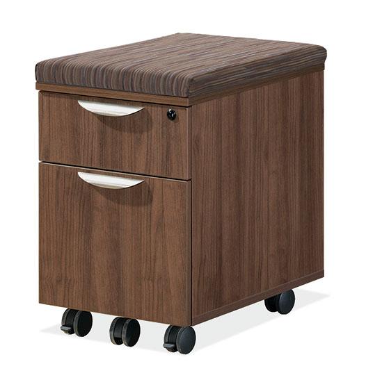 Choose drawer units (pedestals) that can mount underneath your desk on either side, or stand alone alongside your desk.