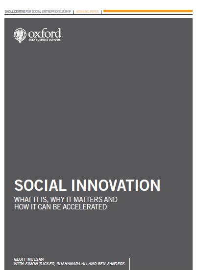 Overviews of social innovation research Howaldt, J. & Schwarz, M. (2010). Social Innovation: Concepts, research fields and international trends. Dortmund: Sozialforschungsstelle Dortmund. Mulgan, G.