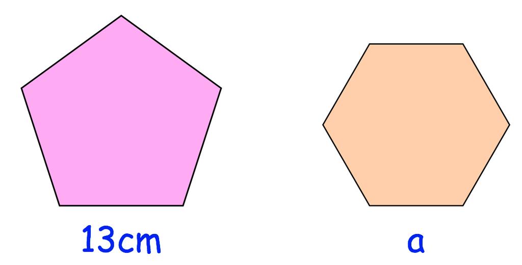 20th July 65% of 400 The perimeter of the regular hexagon is 25cm