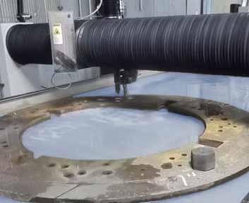 Water jet cutting can machine almost any material to include aluminum, stainless steels, hardened and tool steels, plastics, laminates, rubbers, forgings,