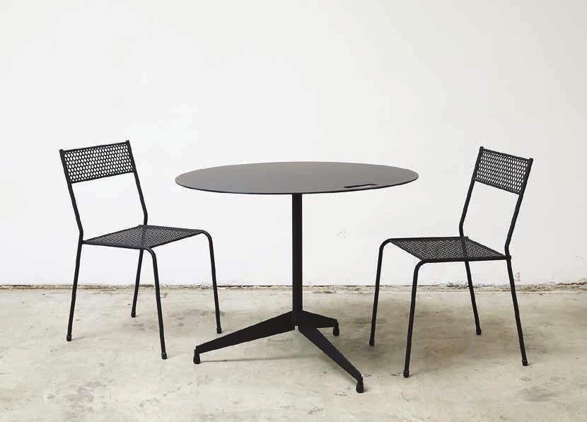 Solid Series ROUND CAFE TABLE #2RTAB000 2-27" DIA 4-36" DIA BAR HT 41" CTR HT 35" TBL HT 29" SIDE(S) VERSATILE DURABLE MINIMAL LIGHTWEIGHT An aluminum-top and steel-base combine to create a table