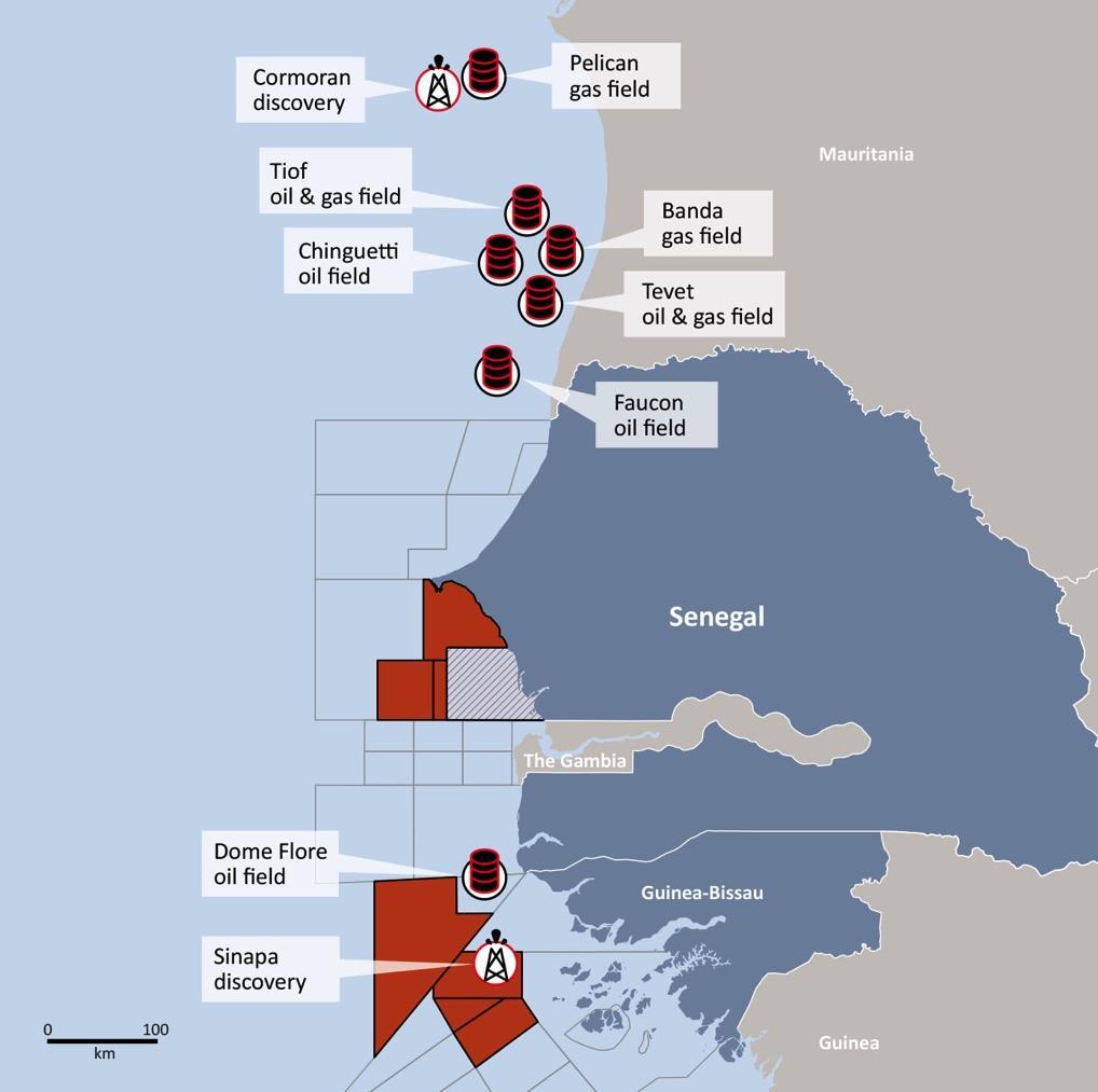 Regional oil and gas discoveries The basin opening FAN-1 and SNE-1 oil discoveries