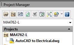 Right-click on the project name and choose Descriptions The AutoCAD Electrical project information is currently empty, but that will be changed shortly.
