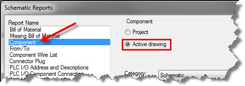 2. Select Component and Active drawing. 3. Click OK. 4.