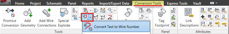 Since the lines are now valid wires you can easily change this text to ACE wire numbers by using this tool: 1. Start the Convert Text to Wire Numbers tool. 2.