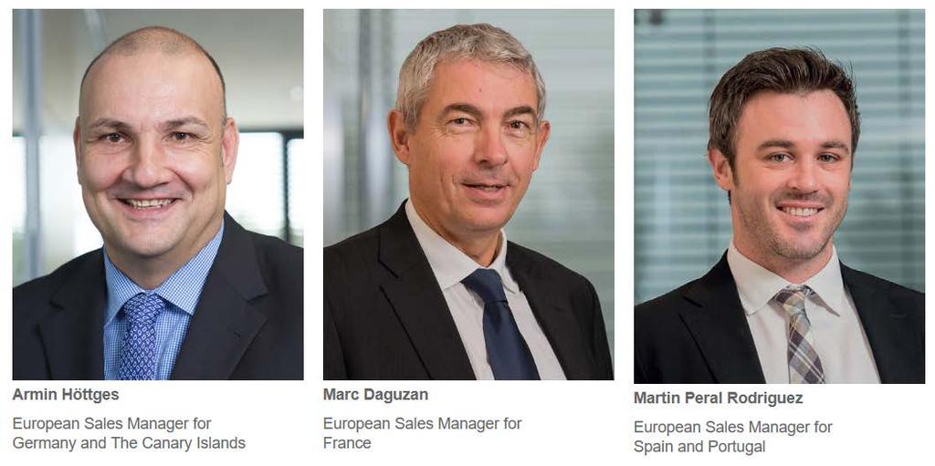 European Sales Management Comprehensive Customer Support The European Sales Managers (ESM) take care of your individual international and regional requirements