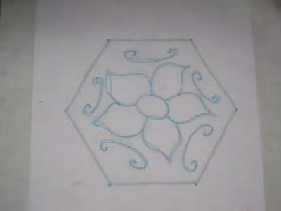 I think this center hexagon would be perfect to embroider a child's name or new baby's birthdate, weight, etc, or even use it as your quilt label!