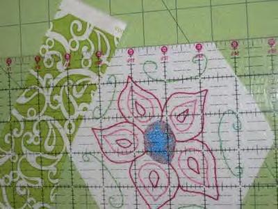 Trim the excess by lining your ruler up with the edge of the hexagon sides.