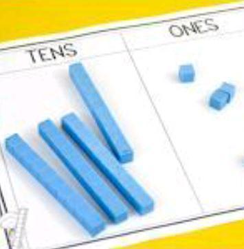 Shake and drop the dice Material required- 2 dice, paper stripes vertically divided into ten equal parts (set of tens) or blocks can also be used, separate cut outs of small squares, notebook,