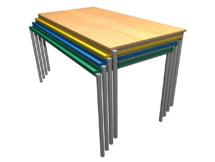 10 Call our Educational Furniture Sales team on 02890 301411 Ext 126 Dining Table Stacking Item Number: 510-580 Product Code: TDS Table Range Dimensions (mm): Model TDS6. 1500 x 600 x 635 high.