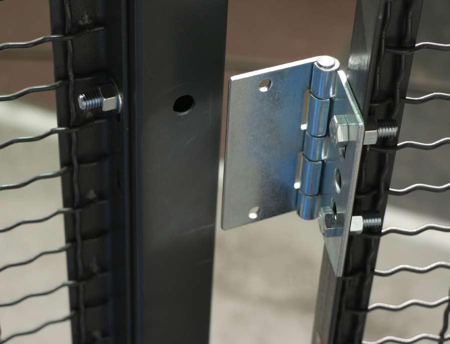 Attach hinges to enclosure door with