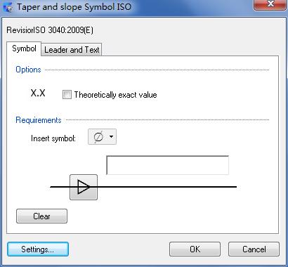 Taper and Slope Symbol Dialog Box Use the Taper and Slope Symbol dialog box to set up the requirements of the symbol you are inserting.
