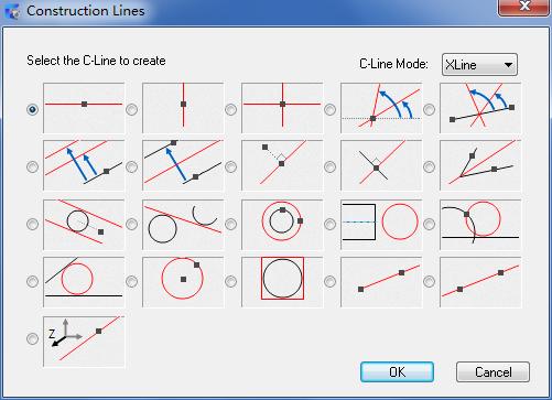 Construction Line Dialog box Use this dialog box to select from a wide variety of construction line.