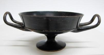 058 Wine cup (kantharos), 399-200 BCE, black-gloss Museum
