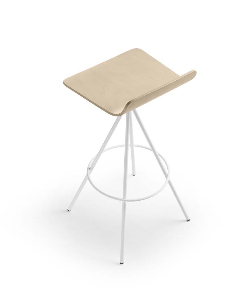 CONICAL DRAUGHSTMAN Fully upholstered (foam thickness of 5 mm) Wooden (10 mm thick beech polylaminated) Seat Without upholstery / Upholstered seat pad / Fully upholstered Footrest Structure Ø 11 mm