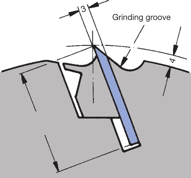 Activated by grease gun. Resharpenable planer knives x x.0. Wedge angle 0. For jointing, the knives are to be sharpened in the tool body to a concentricity of < 0.00.