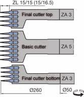 8 WF 0--0, WF --0 Tool Type N A I L 0/0 I L 0/ Top final cutter 0, 9 0 00 0 Basic cutter 0 9,, 0 7 00 0 Bottom final cutter 0, 9 0 0 0 Finger length 0 and TG:,8 Real Basic Final Final cutter cutter