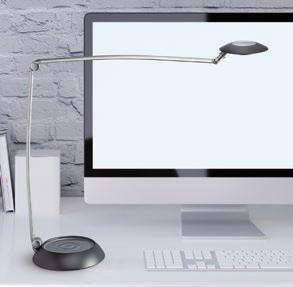normal working position 46 cm Luminaire head, 12,7 x11 cm, 180 rotating and 140 tilting Stable base, Ø 21 x16,5 cm, with weight inlay and desk protection pad LIGHTING Art No Cable length Protection