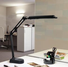 DESK LUMINAIRES LED Desk Luminaire MAULatlantic Head and cooling element specially adapted to the LED operation GS-label for checked safety Extremely low consumption: 80% less consumption than a