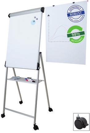 »VISUAL COMMUNICATION FLIPCHARTS Flipchart MAULpro, Four-Legged The best in terms of design, stability and functionality High mobility: large lockable twin castors Particularly easy to move and to